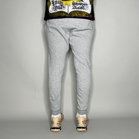 Nike Sweatpants Light Grey Cotton Joggers White Swoosh - Picture 3 of 4